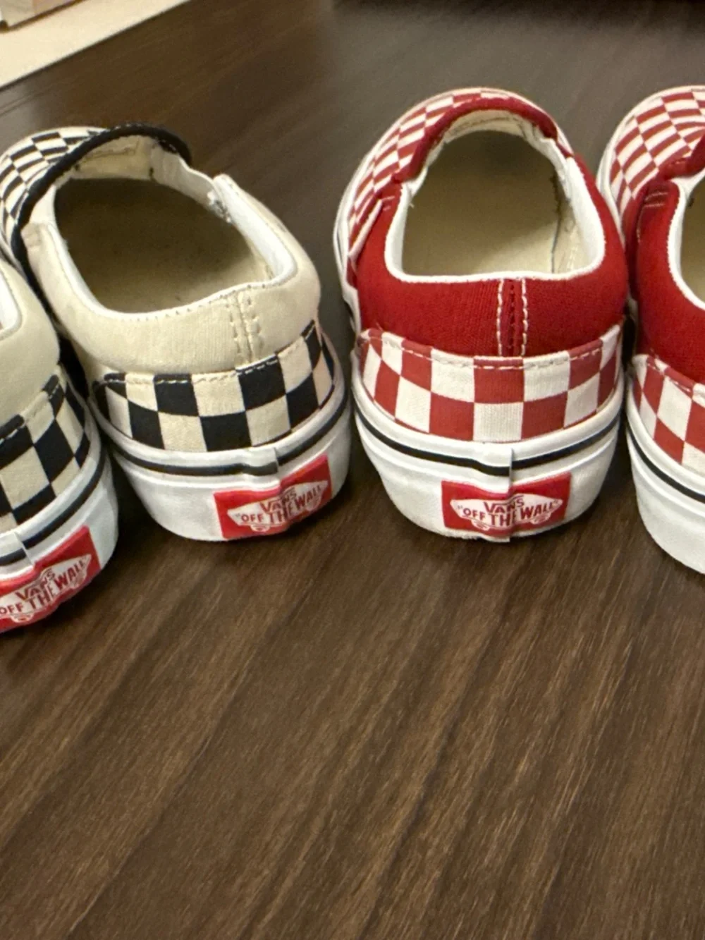 2 pairs of classic checkered VANS